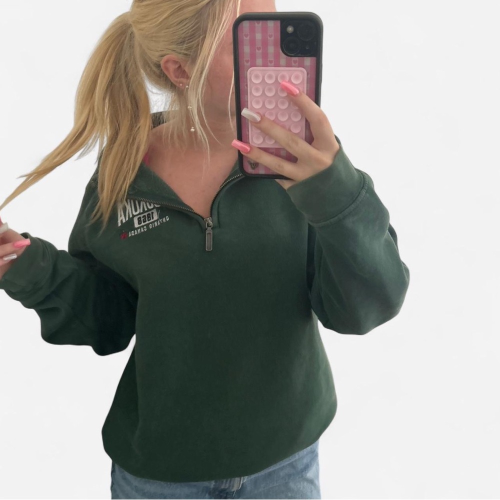 Green Quarter-Zip Sweatshirt